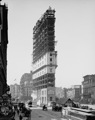 Times Building under construction, New York, c.1903 by Detroit Publishing Co.